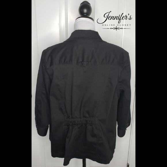 3/$25 CJ Banks Women's Black Cotton Button Closure Long Sleeve Jacket - Picture 5 of 10